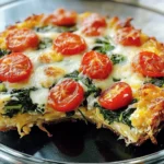 Hashbrowns, Spinach and Tomato Pie