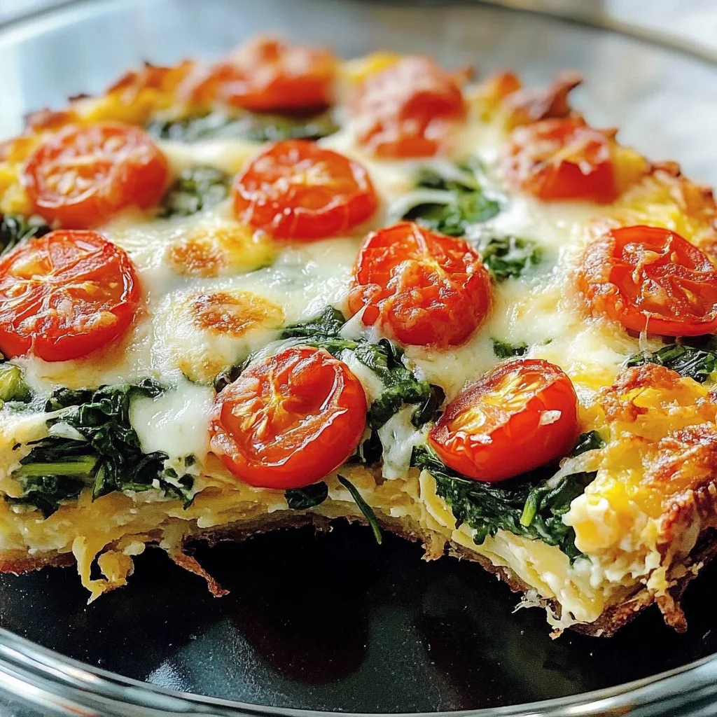 Hashbrowns, Spinach and Tomato Pie