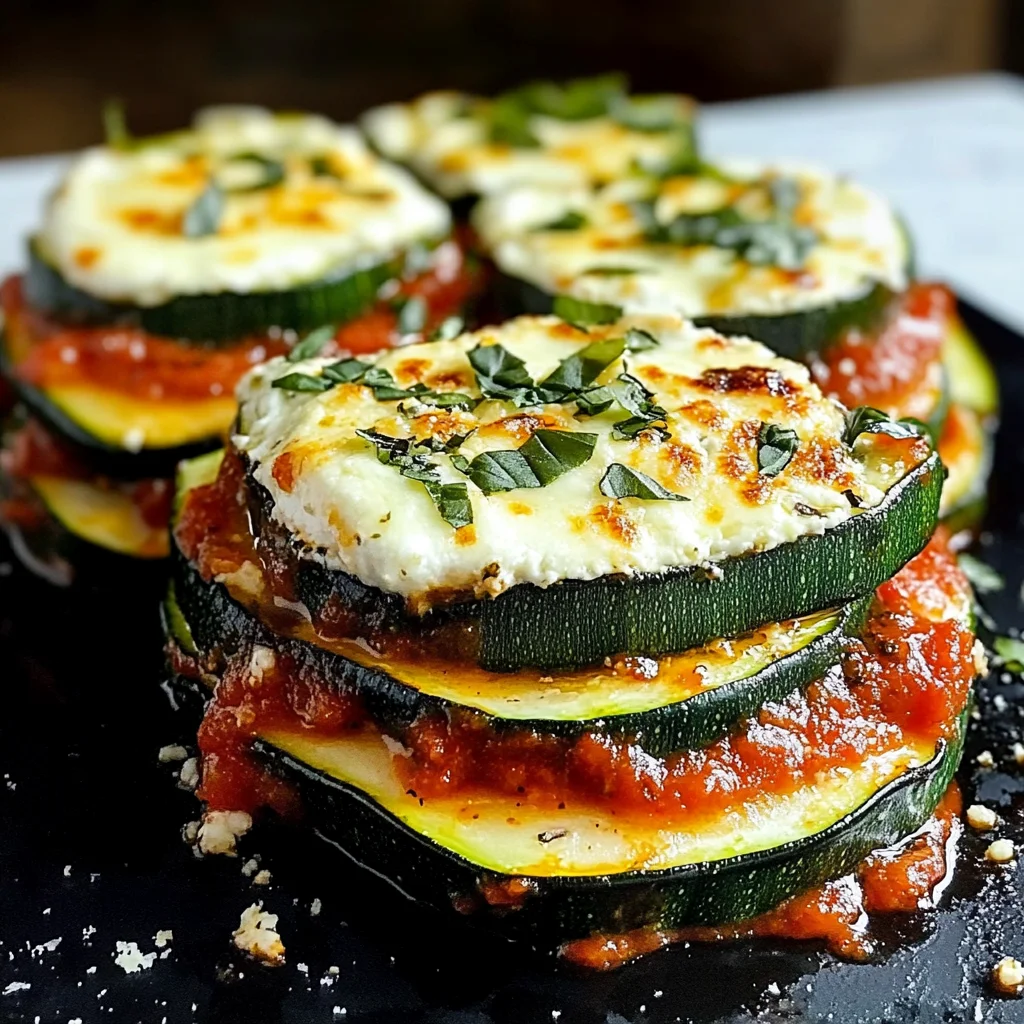 Layered Zucchini Ricotta Melts with Marinara