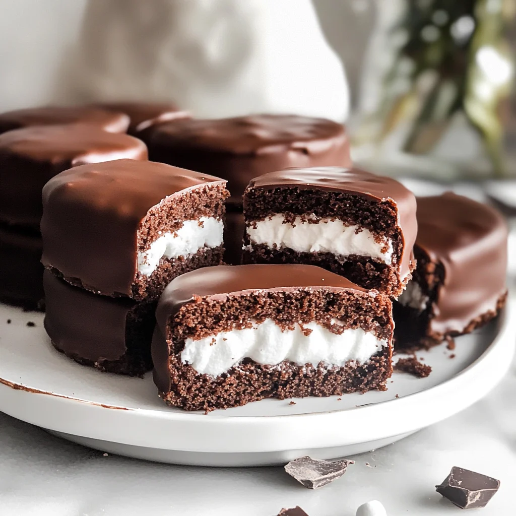 Mini Chocolate Cakes with Marshmallow Filling and Chocolate Coating (Homemade Ding Dongs!)