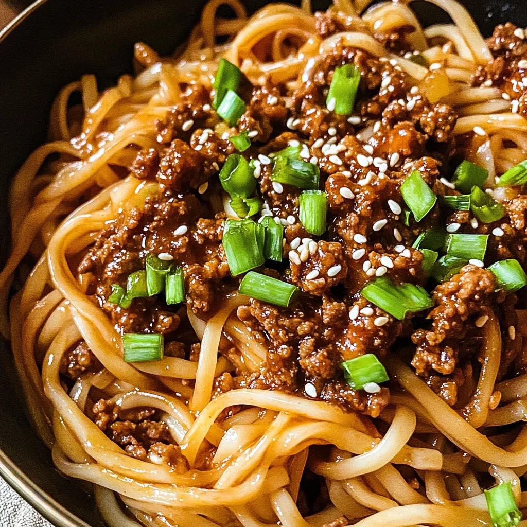 Mongolian Ground Beef Noodles