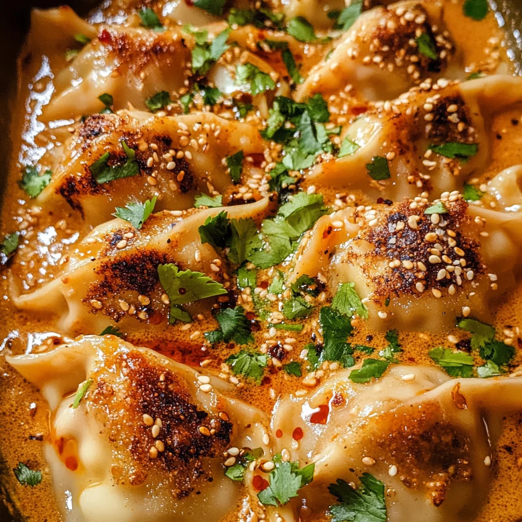 One Pan Baked Dumplings