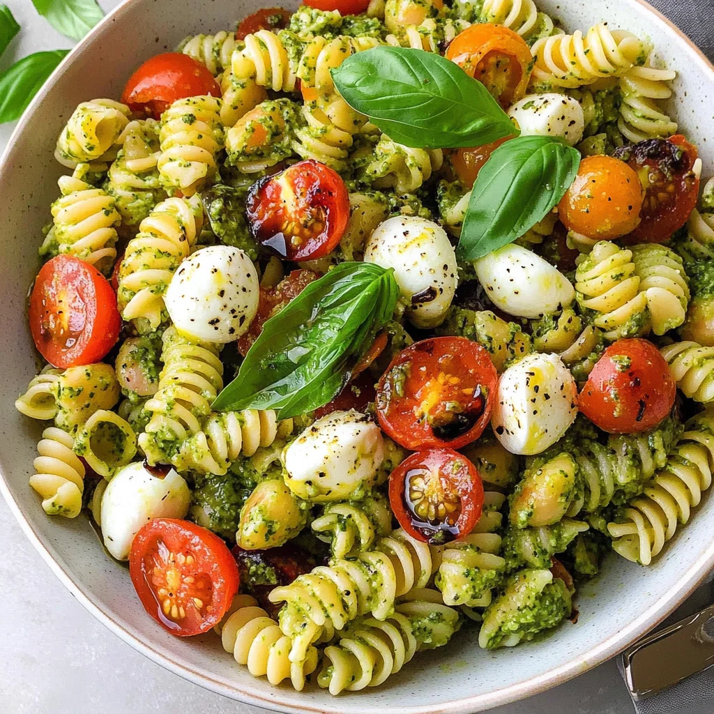 Pesto Caprese Pasta Salad