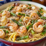 Shrimp Asparagus Carbonara
