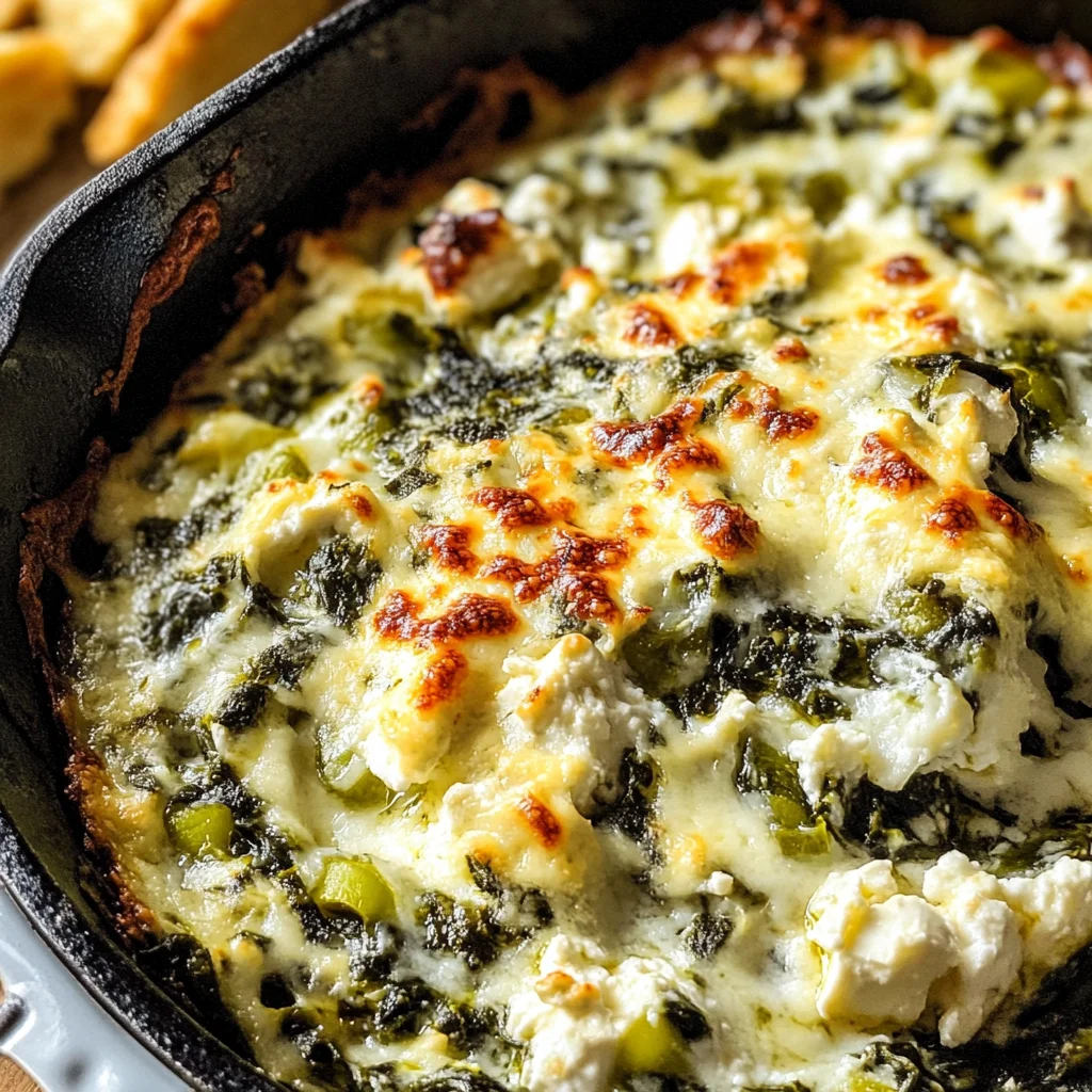 Spinach and Pepperoncini Baked Feta Dip