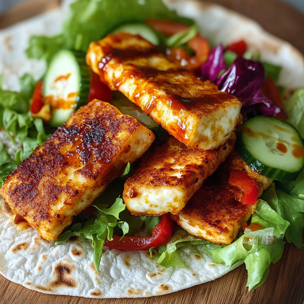 Sweet Chili Halloumi Wraps | Easy Vegetarian Lunch