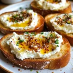 Sweet and Spicy Whipped Feta Crostini with Hot Honey Recipe