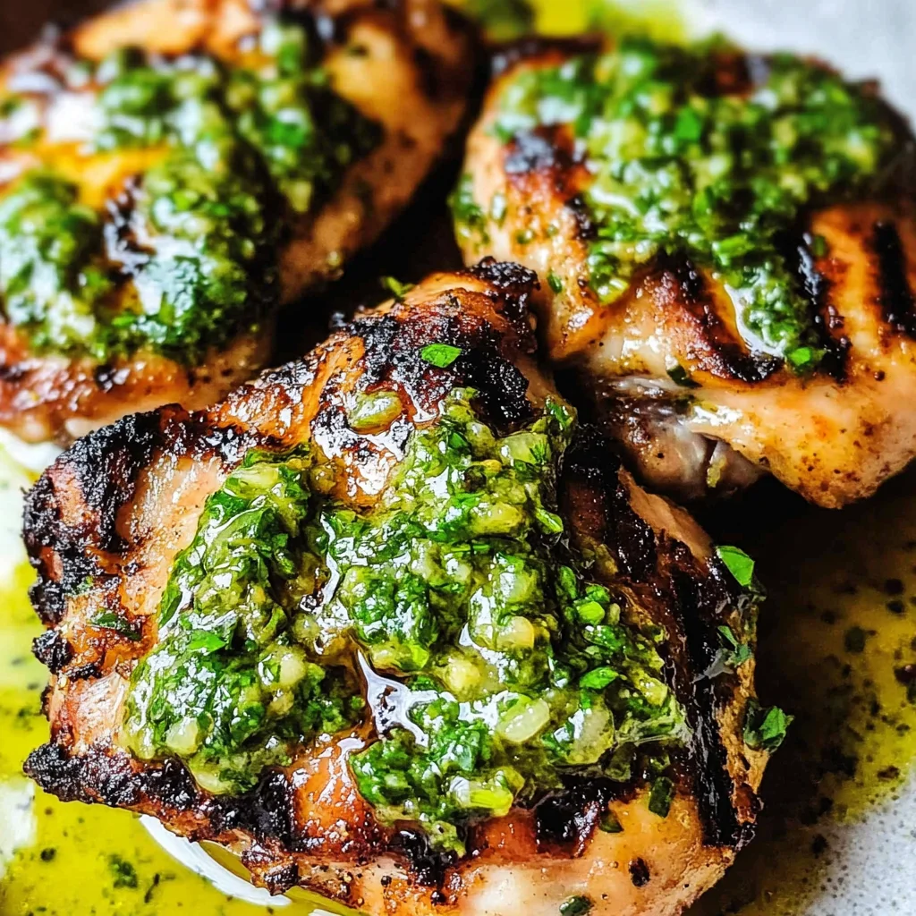 Grilled Chicken Thighs with Chimichurri