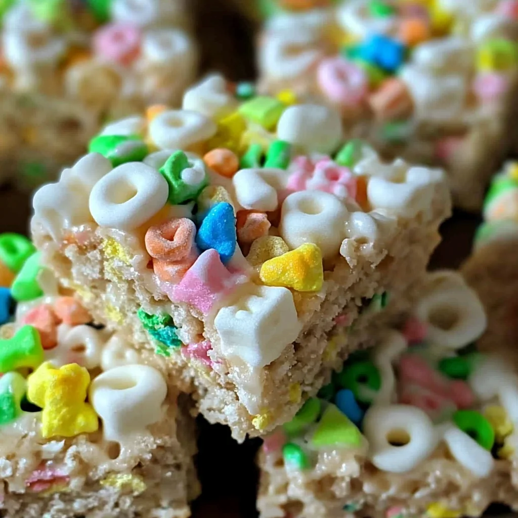 Lucky Charm Marshmallow Rice Krispie Treats