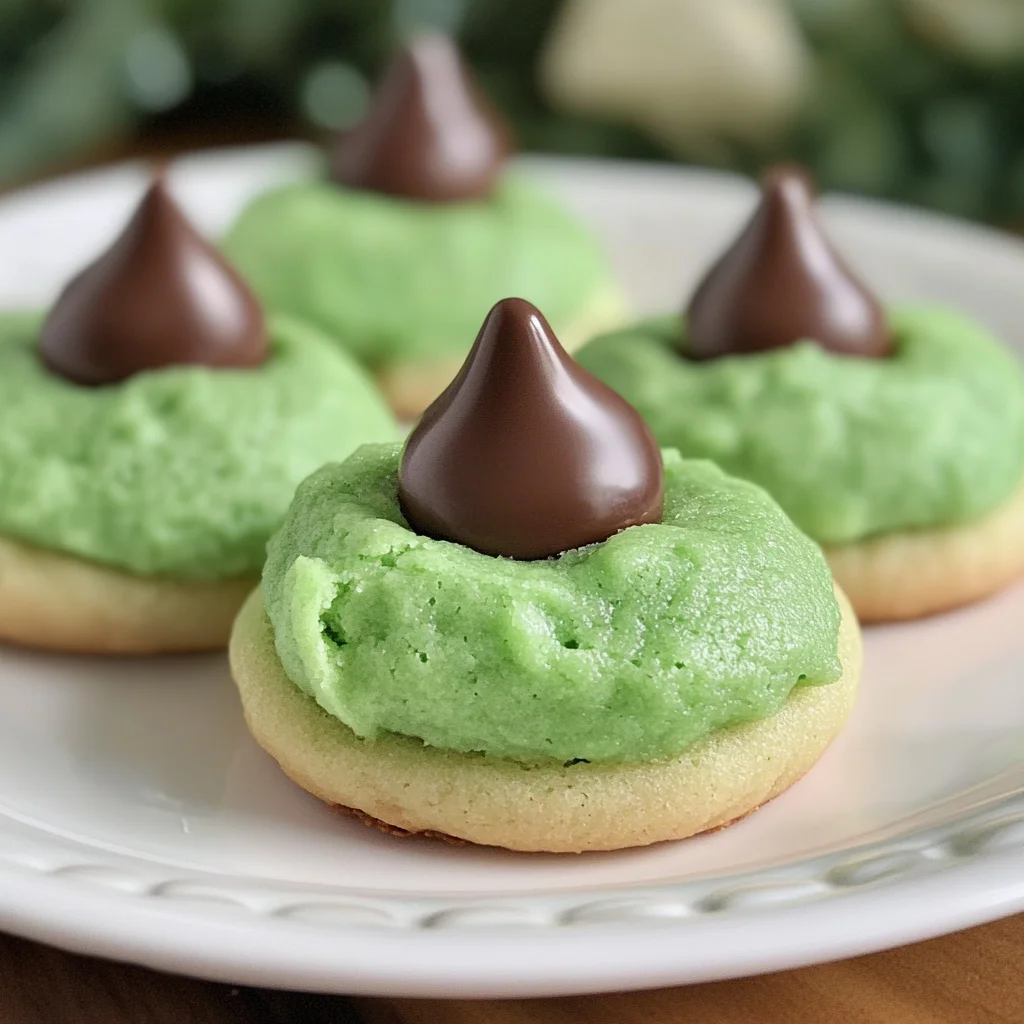 MInt Chocolate Kiss Blossom Cookies