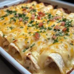 Queso Chicken Enchiladas Bake