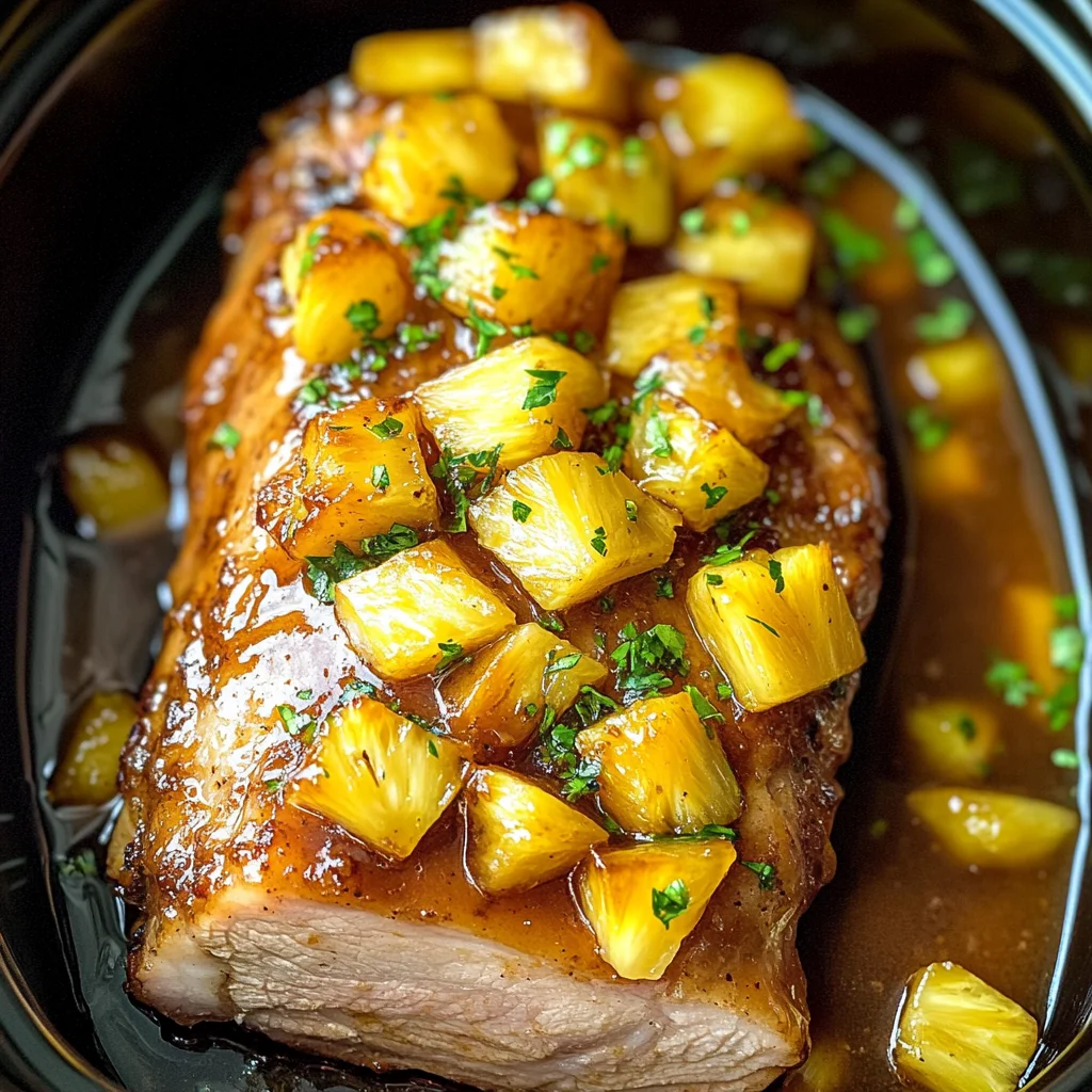 Slow Cooker Pineapple Pork Loin