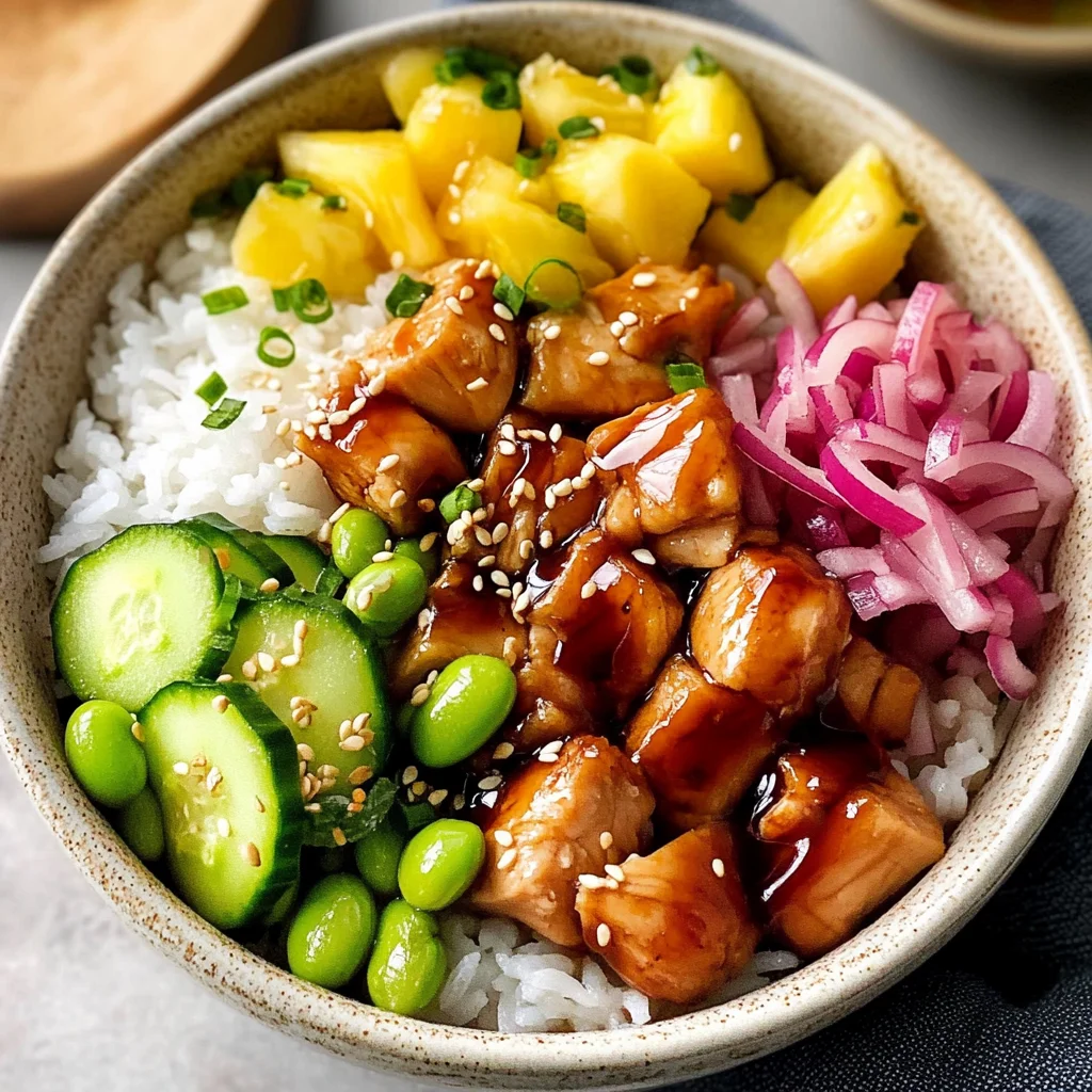 Teriyaki Chicken Poke Bowls