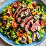 Balsamic Steak Gorgonzola Salad with Grilled Corn