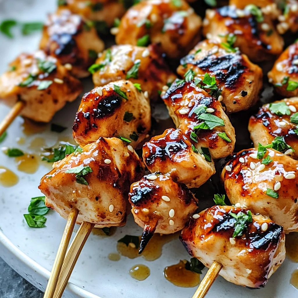 Easy Grilled Asian Chicken Skewers with Honey Garlic Sauce