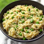 Parmesan Orzo and Peas
