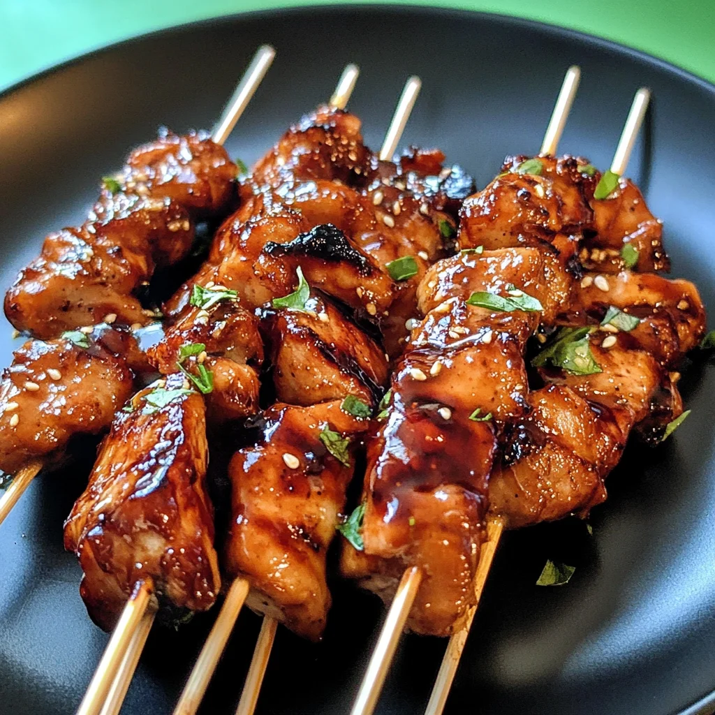 Sticky Bourbon Chicken Skewers