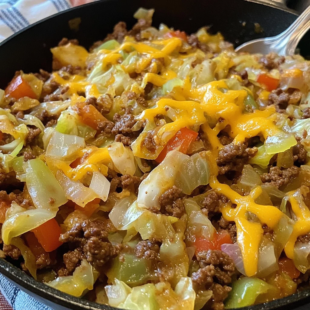 Cabbage Roll Skillet (Easy Keto Ground Beef Dinner Recipe)