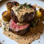 Elegant Filet Mignon with Creamy Peppercorn Sauce