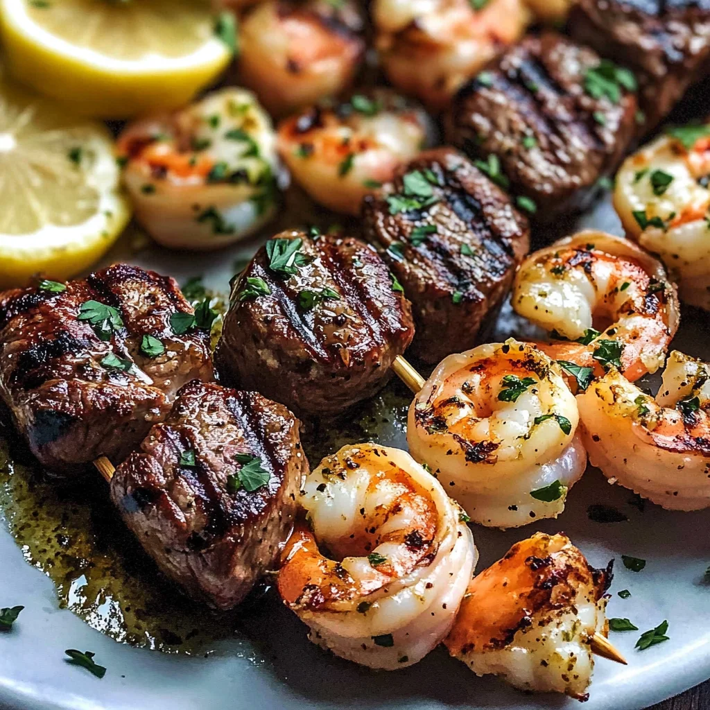 Garlic Butter Surf and Turf Kabobs