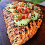 Grilled Salmon with Avocado Crema