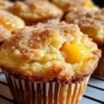 Homemade Peach Cobbler Muffins