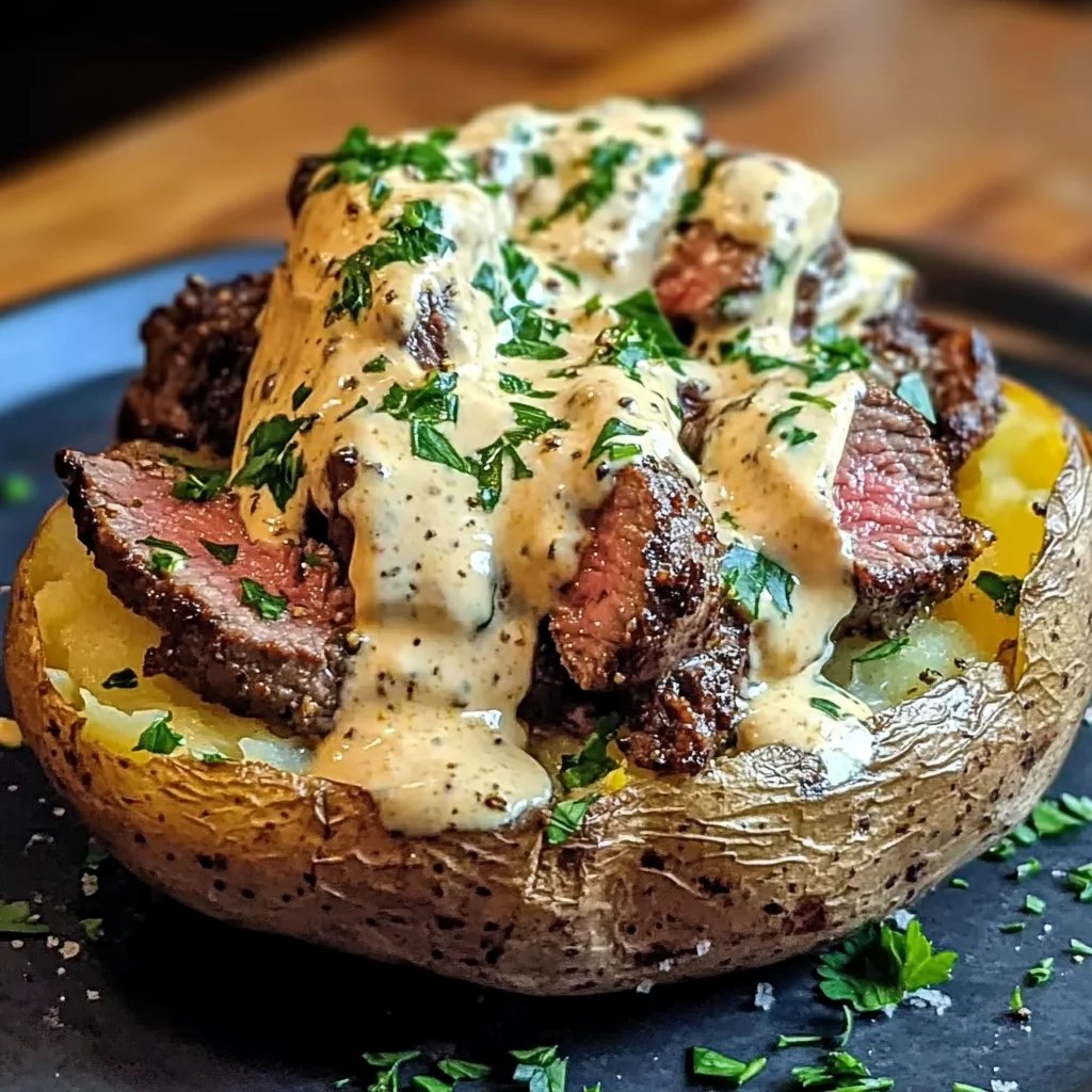 Indulge in Loaded Steak Potatoes with Savory Cream Sauce