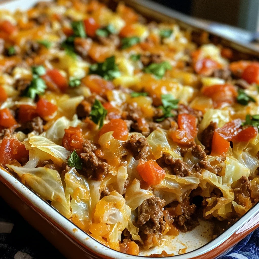 Savory Cabbage Beef Bake