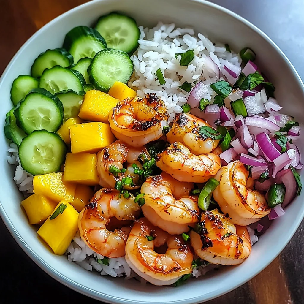 Shrimp Avocado Mango Rice Bowl Recipe