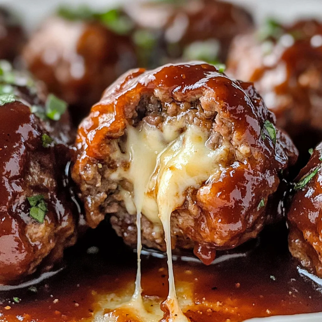 Smoked Cheese Stuffed Meatballs