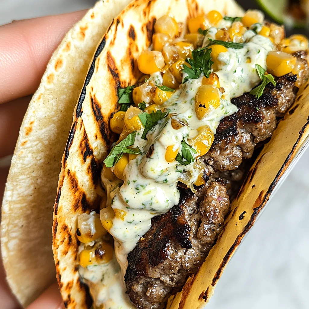 Street Corn Smash Burger Tacos