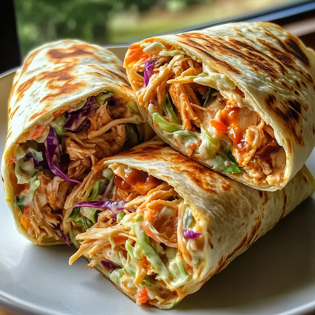 BBQ Chicken Coleslaw Wraps