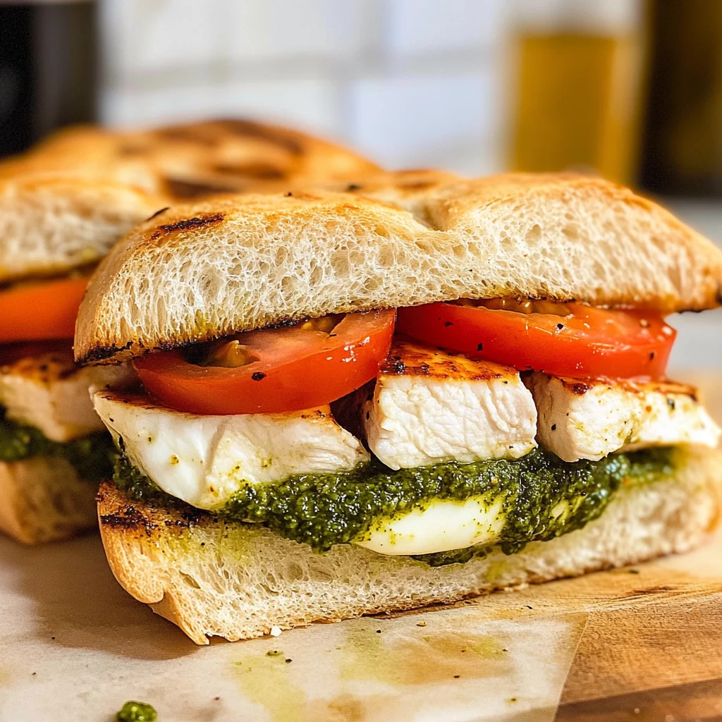 Chicken Pesto Caprese Sandwich