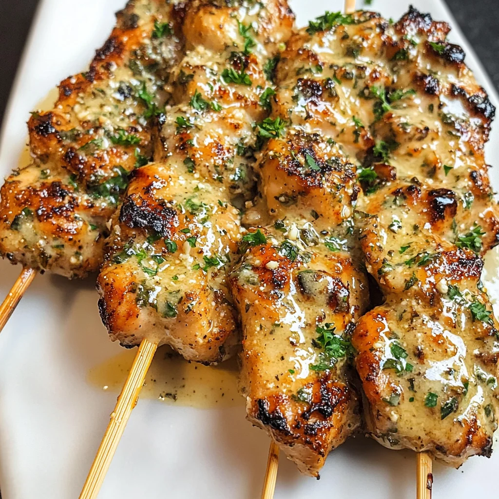 Ranch Garlic Parmesan Chicken Skewers
