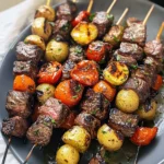 Rosemary Garlic Steak Kebabs