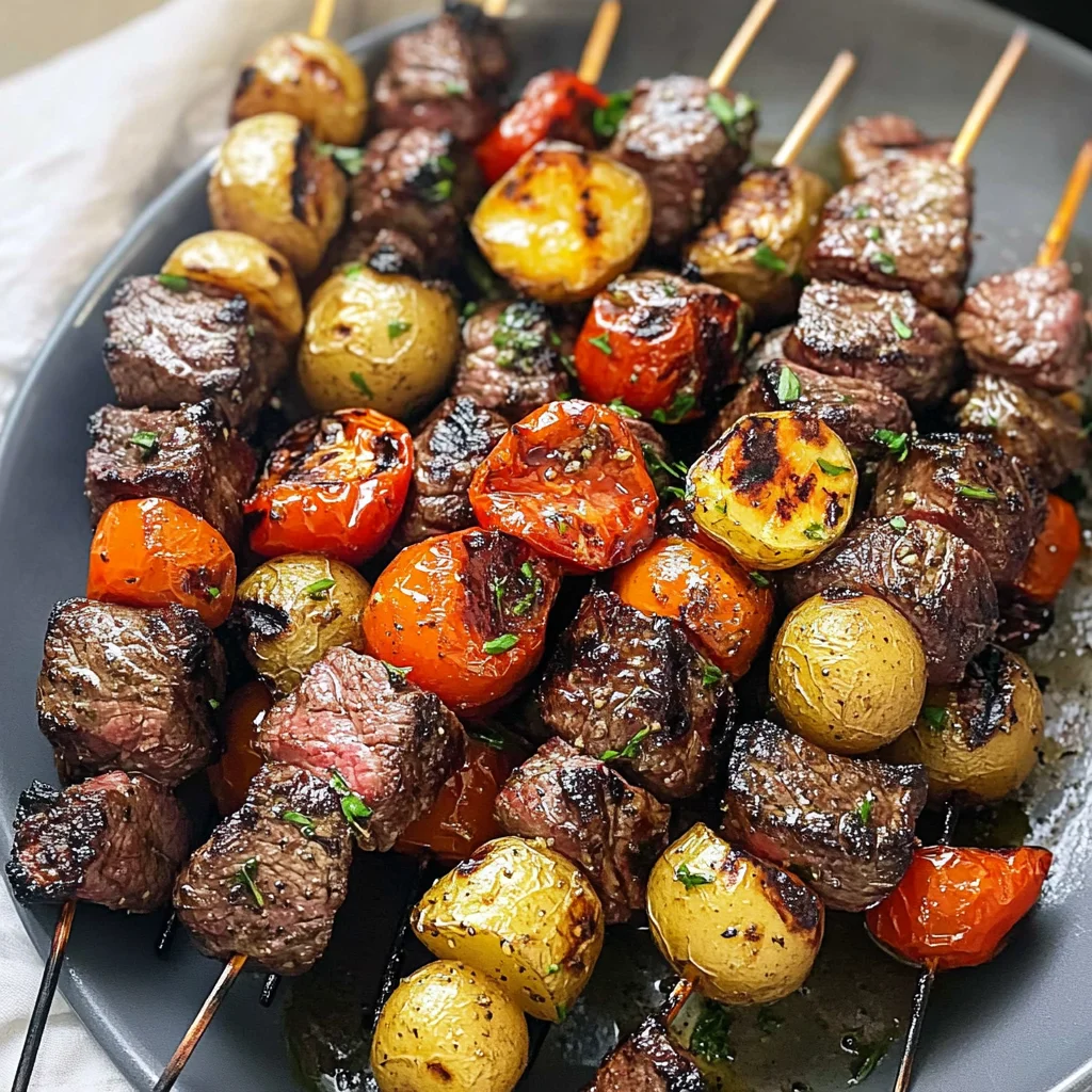 Rosemary Garlic Steak Kebabs