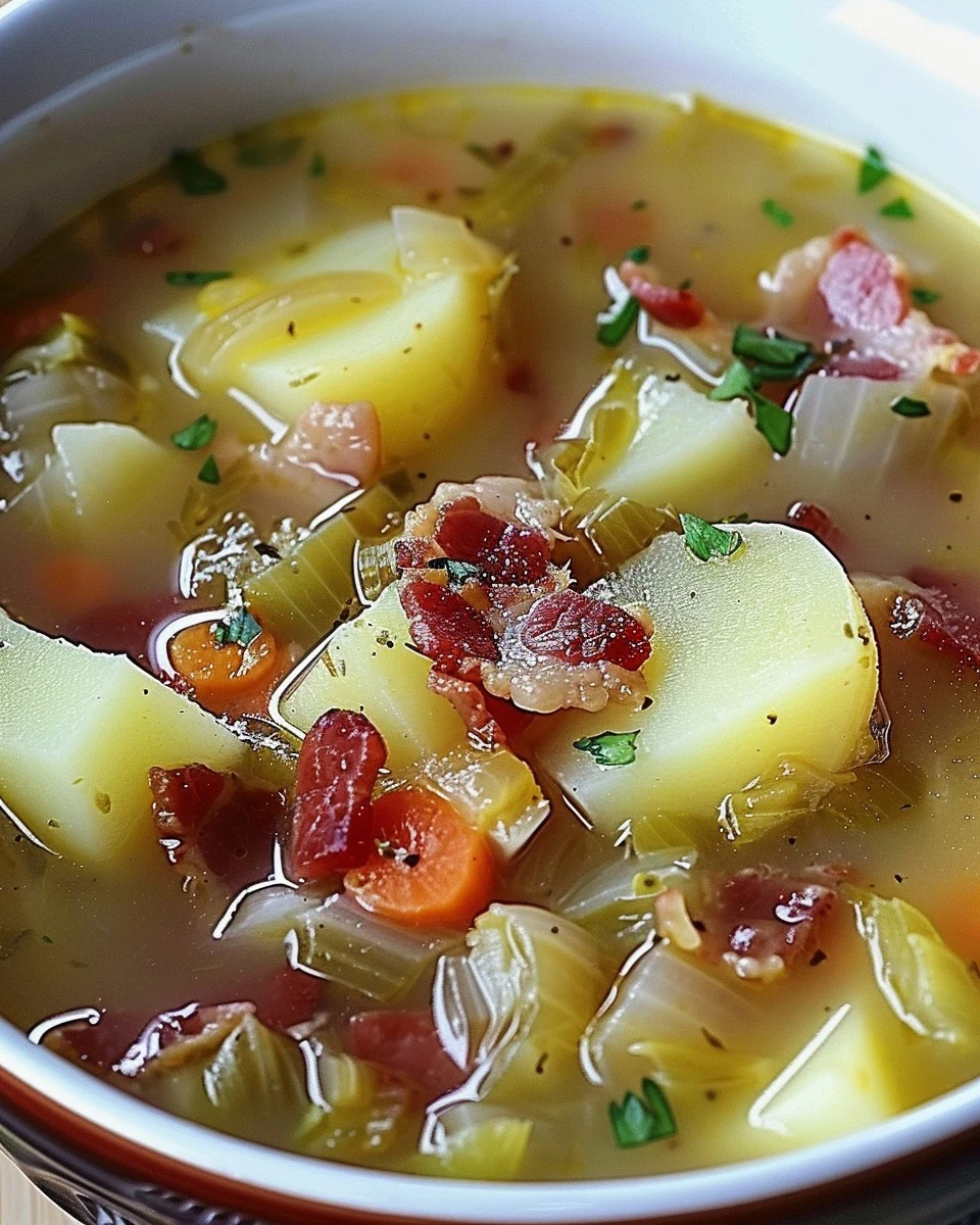 Authentic Irish Bacon Cabbage and Potato Soup Recipe