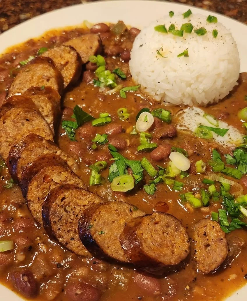 Authentic Louisiana Red Beans and Rice Recipe finished dish