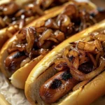 Authentic NYC-Style Hot Dogs with Street-Cart Onions Recipe finished dish