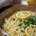 Bright and Flavorful Lemon Orzo Recipe finished dish