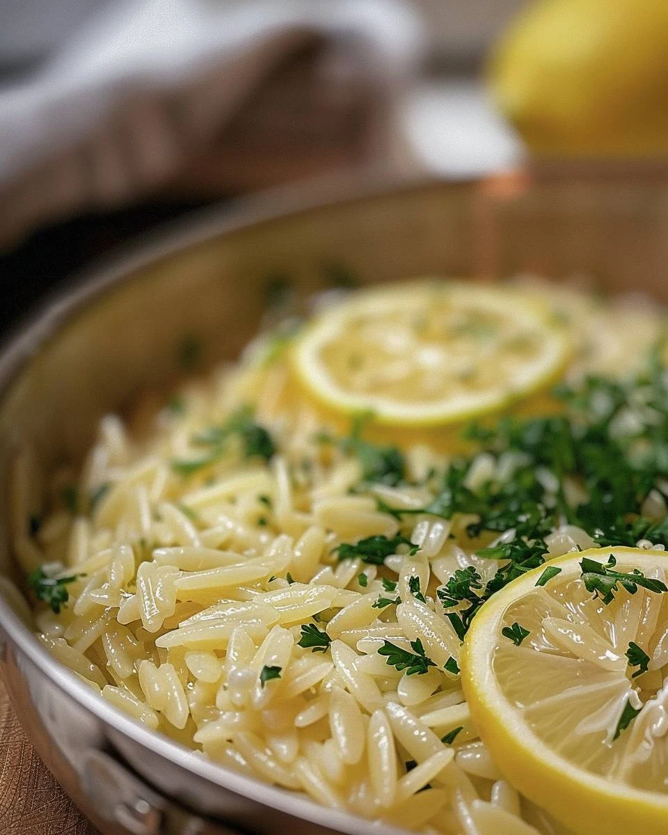 Bright and Flavorful Lemon Orzo Recipe finished dish