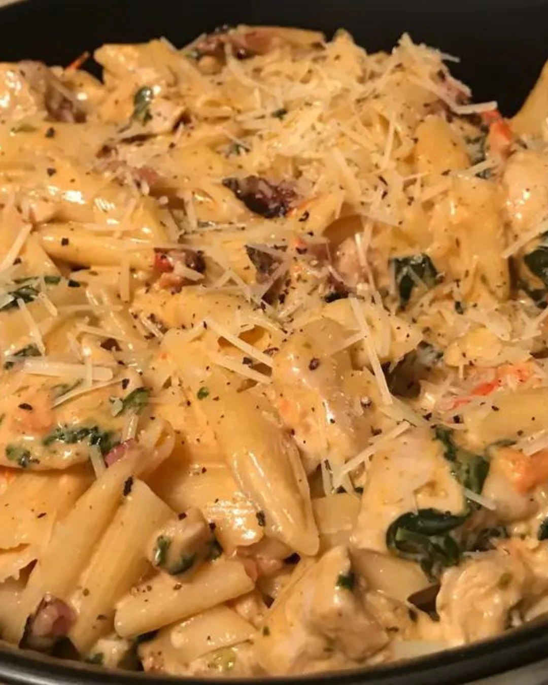 Cheesy Chicken Bacon Pasta: A Creamy Delight finished dish