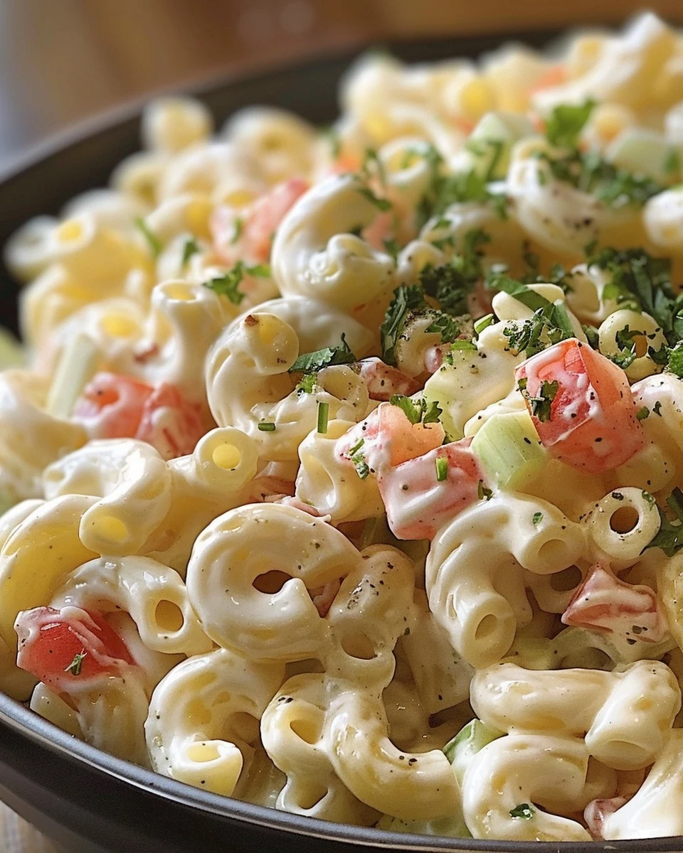 Classic American Macaroni Salad Recipe You’ll Love finished dish