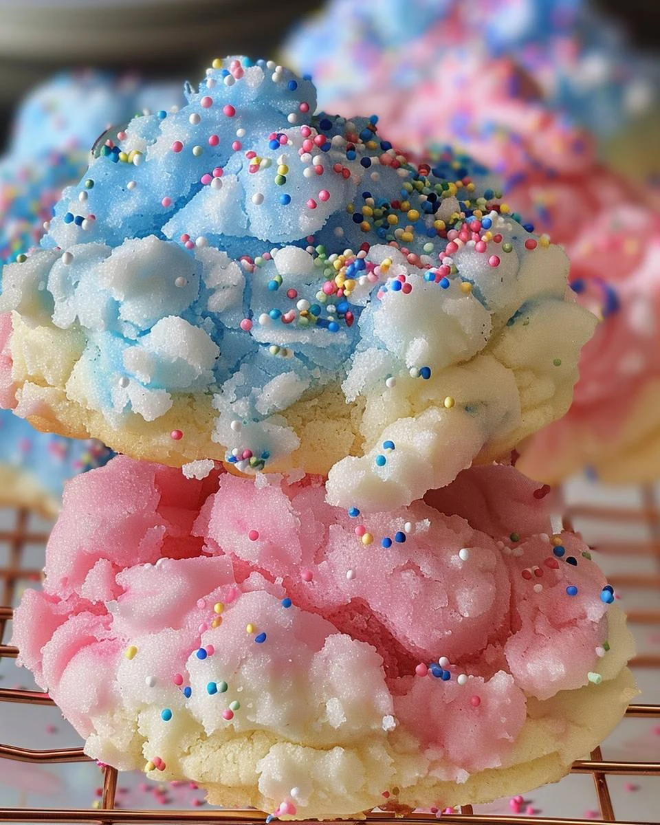 Colorful Cotton Candy Cookies Recipe finished dish