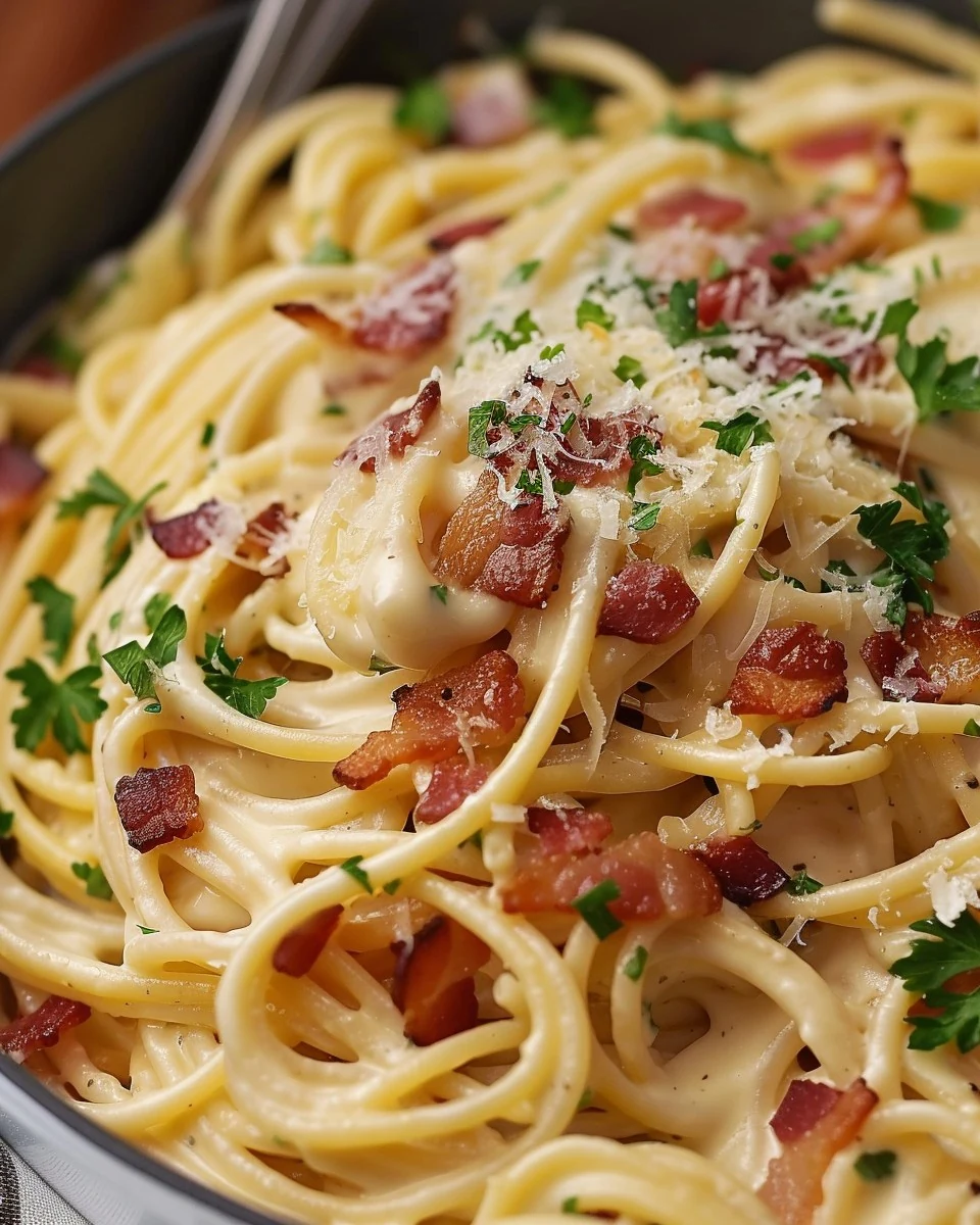 Creamy Bacon Pasta: A Comforting Bake Recipe finished dish