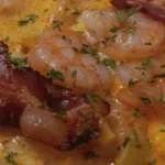 Creamy Bacon Shrimp and Corn Chowder Recipe finished dish
