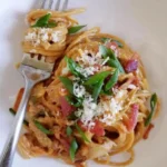 Creamy Baked Cream Cheese Spaghetti Recipe finished dish