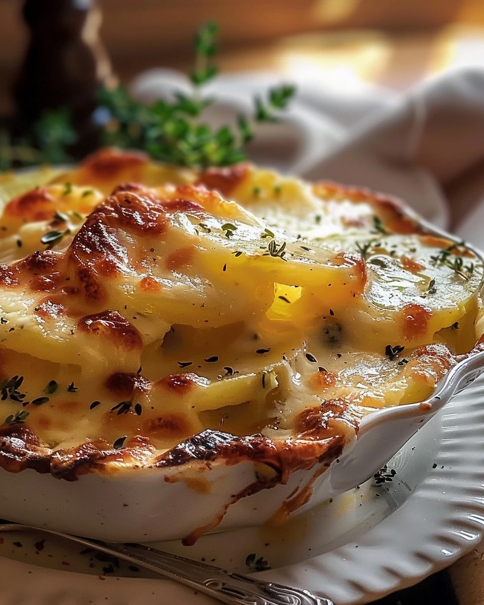 Creamy Buttermilk Ranch Potatoes au Gratin Recipe finished dish