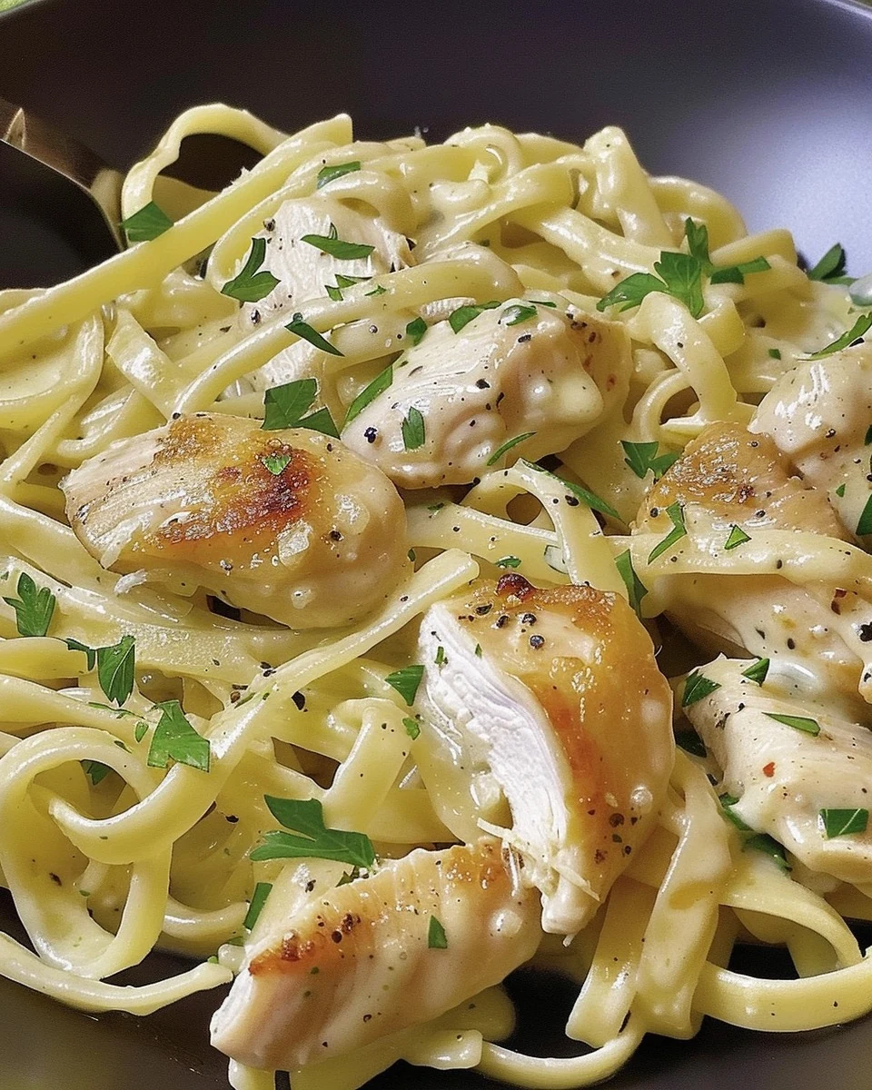 Creamy Chicken Alfredo: A Comforting Dinner Recipe finished dish