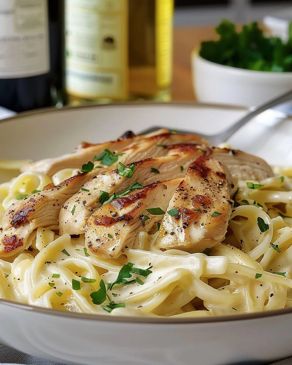 Creamy Chicken Alfredo Pasta Recipe in 35 Minutes finished dish